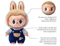 Parvluxe Labubu Doll 12cm Plush Character Toy | Cute Soft Stuffed Labubu Figure Key Chain